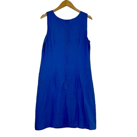 ORIENTIQUE Naturally Australian Blue Cotton Eyelet Crochet Embroidered Dress S - Picture 2 of 10